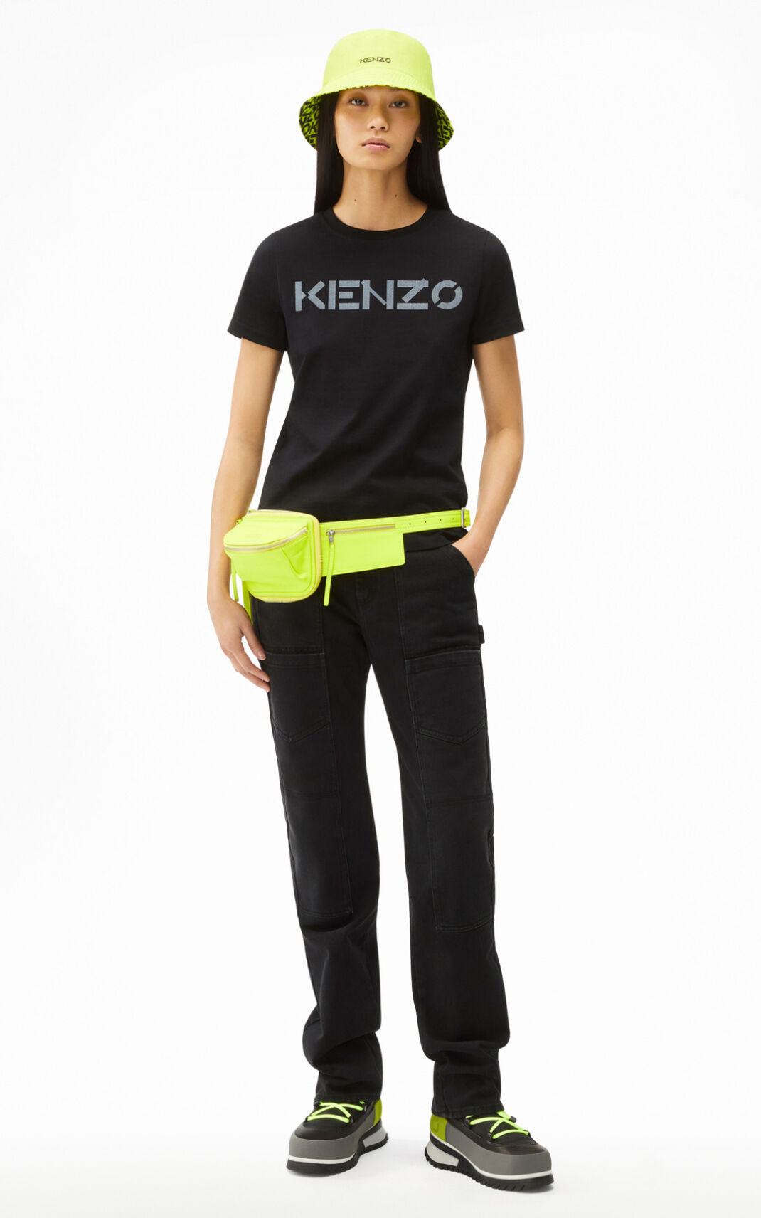 Camisetas Kenzo Logo Mujer Negras BSI730629